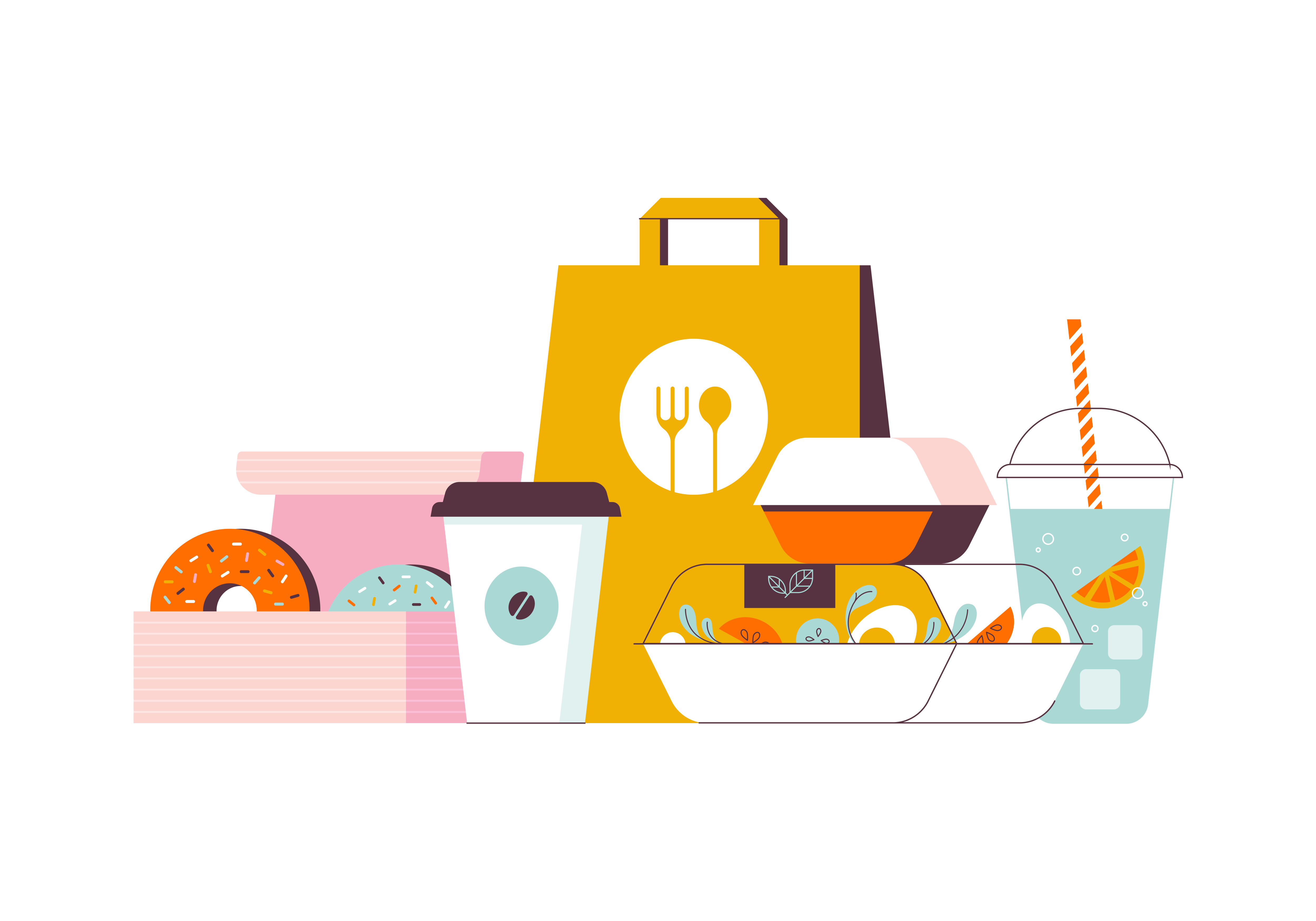 Ilustración de restaurantes locales
